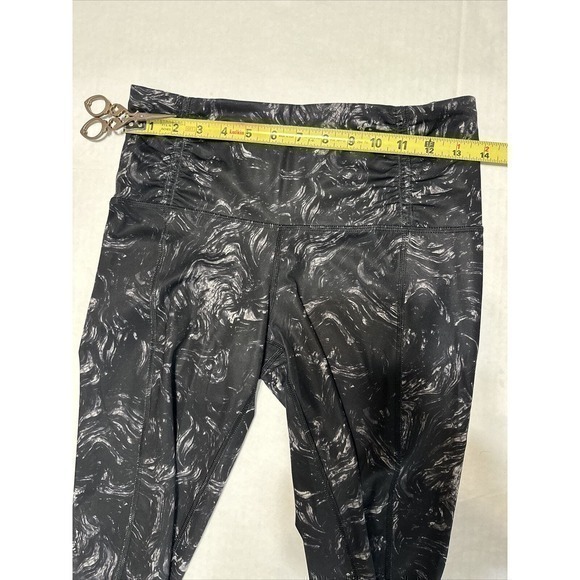 Lululemon Speed Tight II Full Luxtreme Pockets Ruched Leggings Black Swirl Sz‎ 6 - Picture 10 of 16